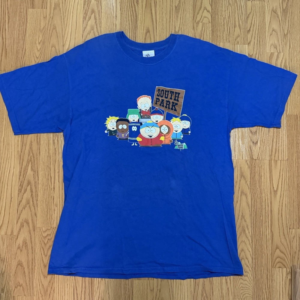 Comedy Central South Park Graphic Tee Vintage 2003 Blue Size XL H8